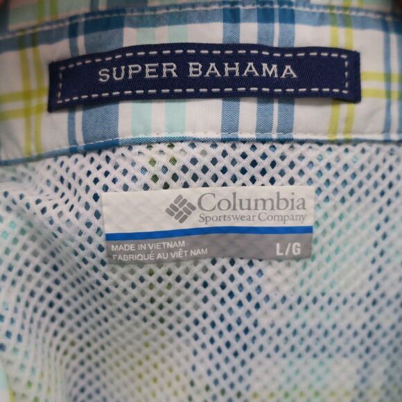 Columbia PFG Short Sleeve Super Bahama Men's Fishing Vented Shirt Size L - Picture 10 of 10